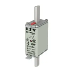 Eaton Bussmann 100NHG0B 100A NH size 0 low-voltage DIN fuse link with gL-gG protection for industrial switchgear and distribution systems