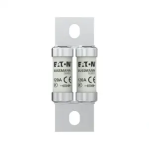 Eaton Bussmann 120FEE 120A 690V AC 450V DC Class aR high speed double barrel semiconductor fuse