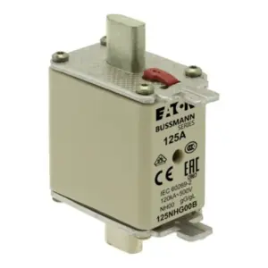 Eaton Bussmann 125NHG0B 125A NH size 0 gL-gG low-voltage DIN fuse link for industrial switchgear, motor circuits, and power distribution protection
