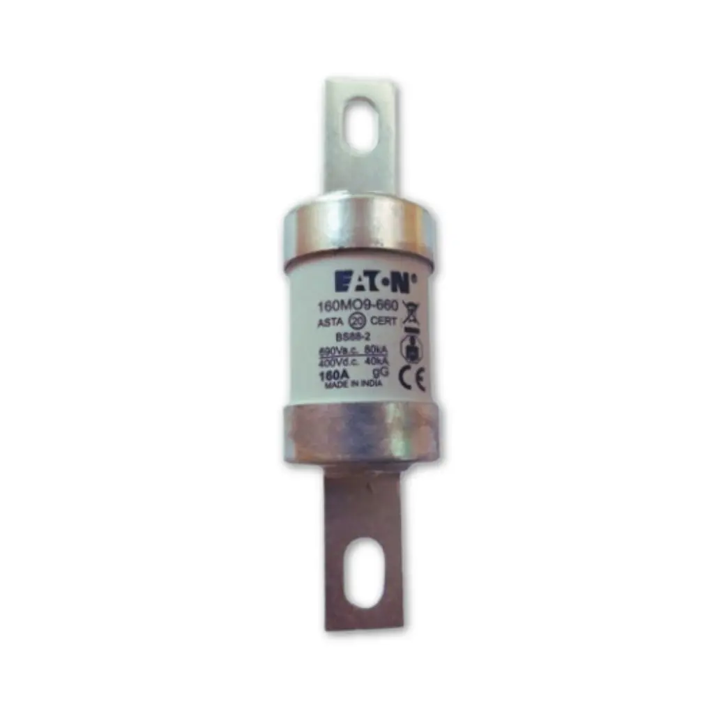 Eaton Bussmann 160MO9-660 BS88 bolted fuse link rated 160A, 660/690V AC, Class gG, for low voltage industrial circuit protection applications
