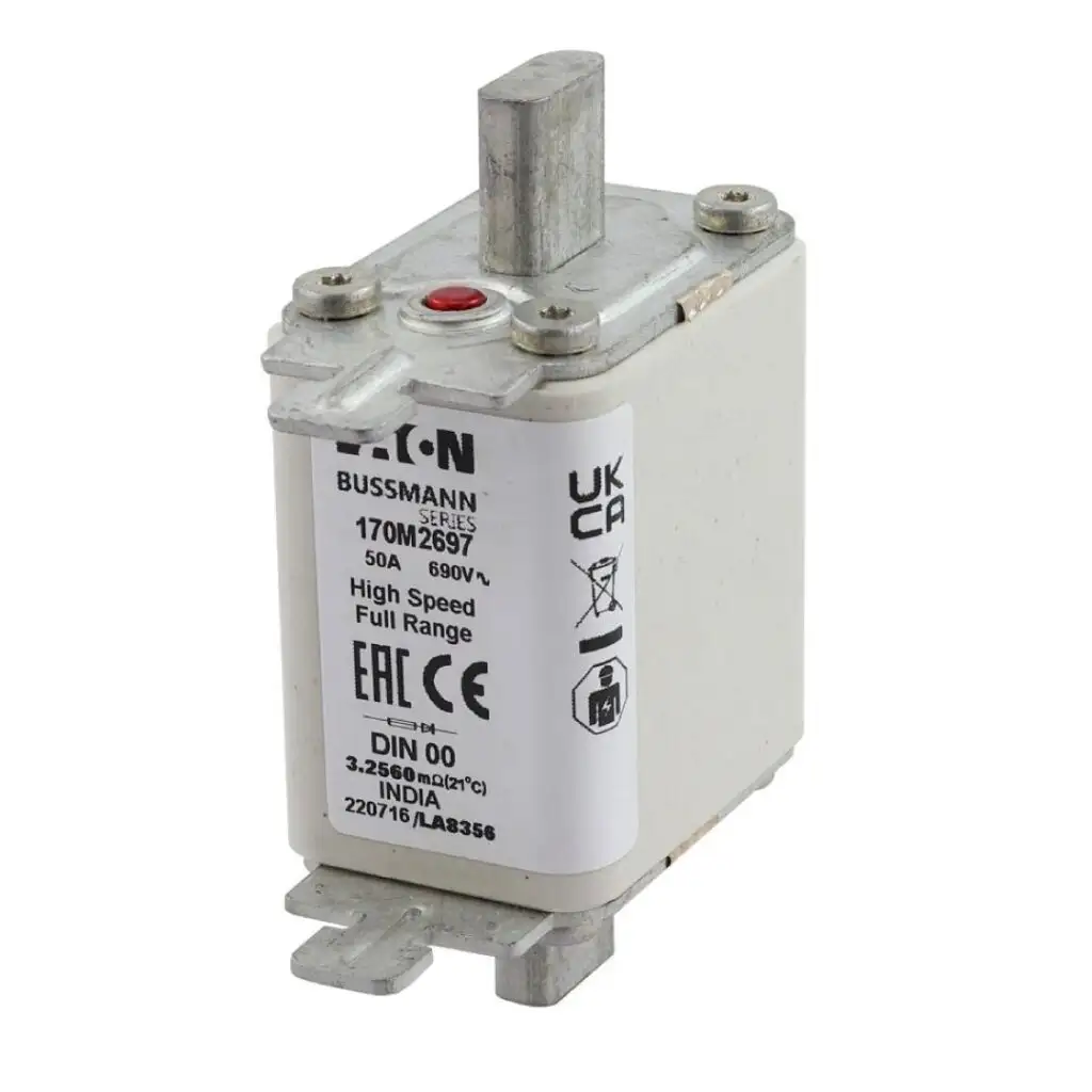 Eaton Bussmann 170M2697 High Speed Square Body Fuse - 50A 690VAC Class gR - Available at Shansen Enterprises Coimbatore