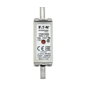 Eaton Bussmann 170M1565D 63A 690V AC Class gR high speed square body semiconductor fuse with dual indicator
