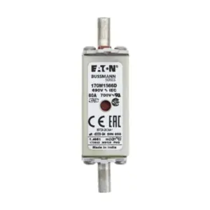 Eaton Bussmann 170M1566D 80A 690V AC Class aR high speed square body semiconductor fuse with dual indicator