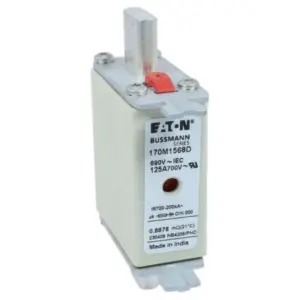 Eaton Bussmann 170M1568D 125A 690V AC Class aR high speed square body semiconductor fuse with dual indicator
