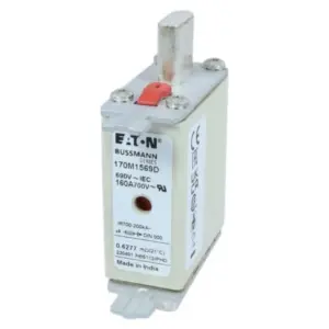 Eaton Bussmann 170M1569D 160A semiconductor fuse 690V AC 200kA Class aR DIN 43620 for DC drives VFDs power converters thyristor stacks