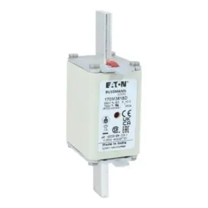 Eaton Bussmann 170M3818D 350A semiconductor fuse 690V AC 200kA Class aR DIN 43620 for VFDs DC drives rectifiers thyristor stacks