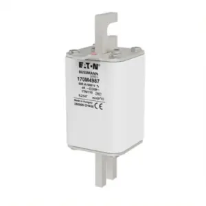 Eaton Bussmann 170M4987 high-speed square body semiconductor fuse rated 600A and 1000V, designed for fast protection of semiconductor devices and industrial power electronics equipment