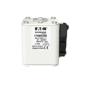 Eaton Bussmann 170M5398 high-speed square body semiconductor fuse rated 800A and 1000V, Class aR, for industrial power electronics and semiconductor protection applications