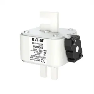 Eaton Bussmann 170M6269 high speed square body semiconductor fuse rated 1600A 690V AC Class aR with 3KN/110 bolt-in square body construction