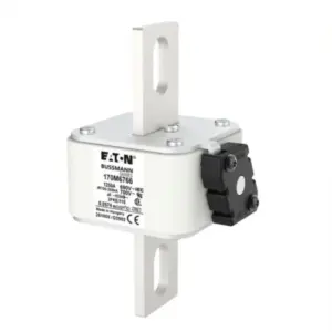 Eaton Bussmann 170M6766 1250A 690V AC Class aR high speed square body semiconductor fuse with bolt-in terminals for industrial power electronics protection