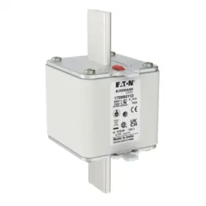 Eaton Bussmann 170M6811D 700A 690V AC Class aR high speed square body semiconductor fuse with DIN 3 knife blade contacts and dual indicator