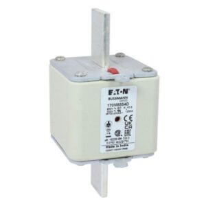 Eaton Bussmann 170M8554D high speed square body semiconductor fuse rated 1250A 690V AC with DIN 3 knife blade contacts and dual fuse indicator