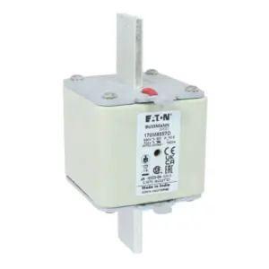 Eaton Bussmann 170M8557D high speed square body semiconductor fuse rated 1600A 690V AC with DIN 3 knife blade contacts and dual fuse indicator