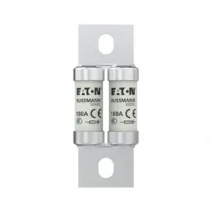 Eaton Bussmann 180FEE 180A 690V AC Class aR high-speed double barrel BS88 semiconductor fuse for protection of DC drives, VFDs, and industrial power electronics