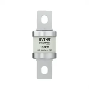 Eaton Bussmann 180FM 180A 690V AC Class aR high-speed BS88 single barrel semiconductor fuse for protection of DC drives, VFDs, and power electronic systems