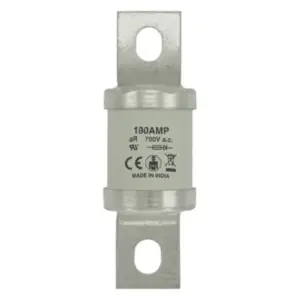 Eaton Bussmann 180MT 180A 690V AC Class aR high-speed BS88 single barrel semiconductor fuse for protection of DC drives, VFDs, and power converters