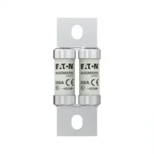Eaton Bussmann 200FEE 200A 690V AC Class aR high-speed double barrel BS88 semiconductor fuse for protection of DC drives, VFDs, and industrial power electronics