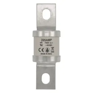 Eaton Bussmann 225FM 225A 690V AC Class aR high-speed BS88 single barrel semiconductor fuse for protection of DC drives, VFDs, and power converters.