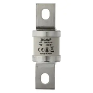 Eaton Bussmann 280FM 280A 690V AC Class aR high-speed semiconductor fuse with single barrel BS88 design for protection of DC drives, VFDs, and power electronic equipment