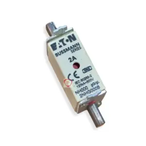 Eaton Bussmann Series 2A NH000 industrial fuse link rated 120kA at 500V with blade contacts and indicator