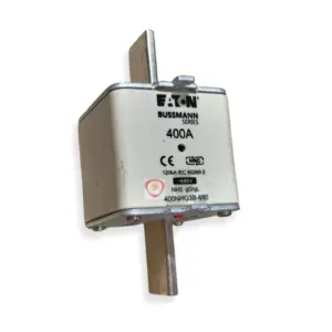 Eaton Bussmann Series 400A NH3 industrial fuse link rated 120kA at 690V with blade contacts and indicator