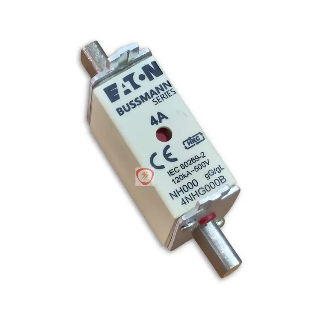 Eaton Bussmann Series 4A NH000 industrial fuse link rated 120kA at 500V with blade contacts
