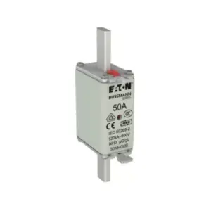 Eaton Bussmann 50NHG0B 50A NH size 0 low-voltage DIN-type dual fuse link for class gL-gG overcurrent protection in switchgear and distribution systems