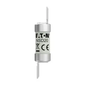 Eaton Bussmann NSD20 20A BS88 clip-on fuse link 550V AC 80kA breaking capacity Class gG for industrial electrical protection