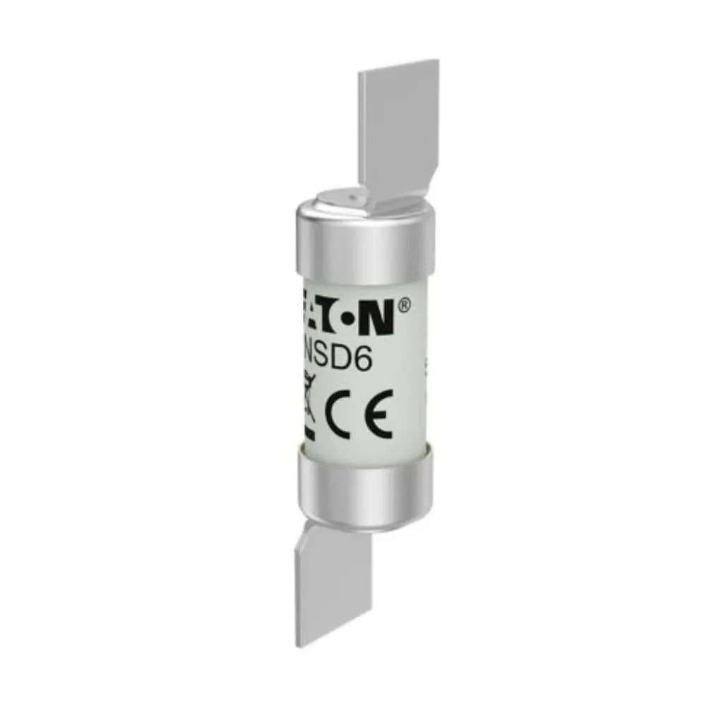 Eaton Bussmann NSD6 6A BS88 clip-on fuse link 550V AC 80kA breaking capacity Class gG for industrial electrical protection