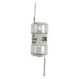 Eaton Bussmann SSD2 2A BS88 clip-on fuse link 240V AC 33kA breaking capacity Class gG for industrial electrical protection
