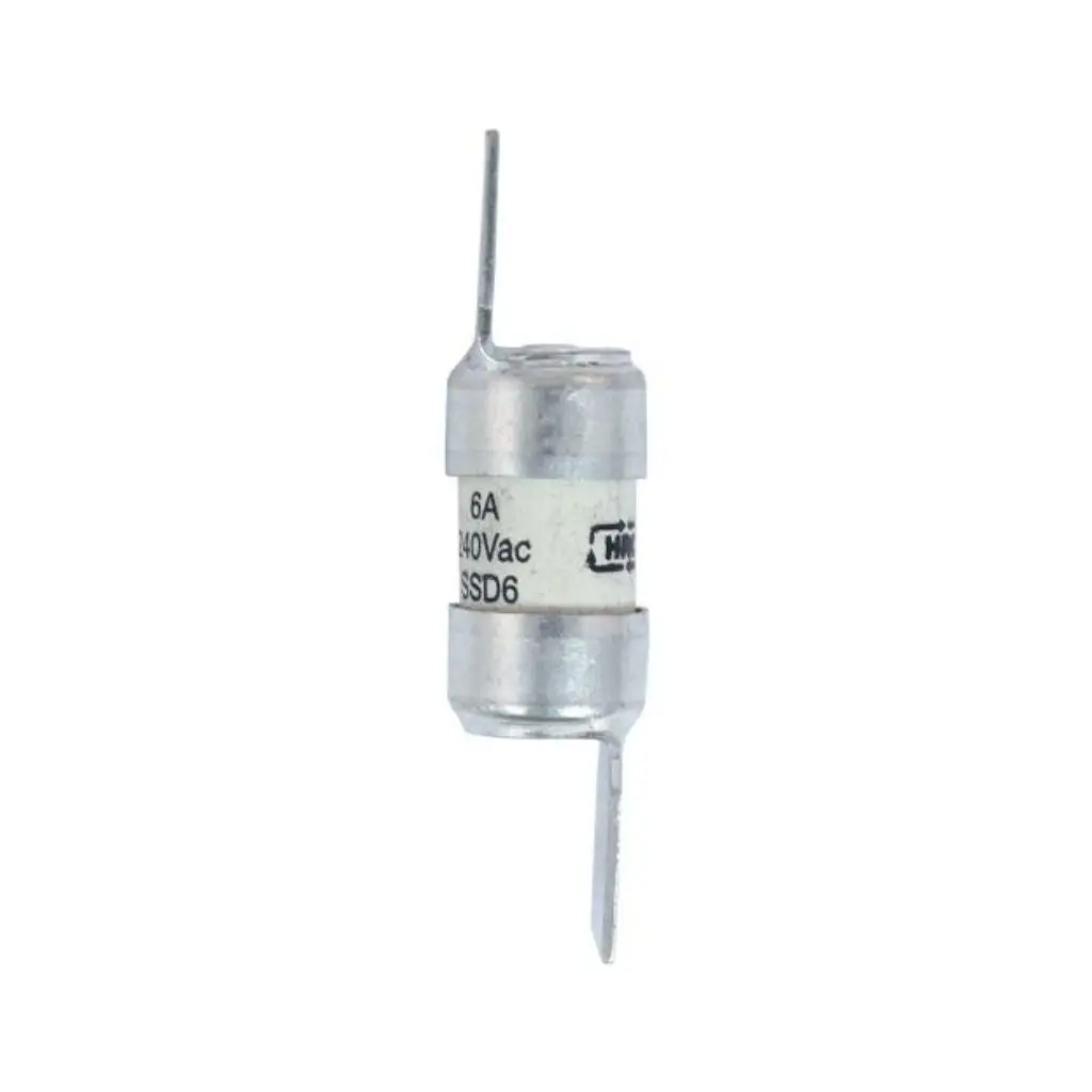 Eaton Bussmann SSD6 6A BS88 Part 2 clip-on fuse link 240V AC 33kA breaking capacity for LV switchgear and motor control